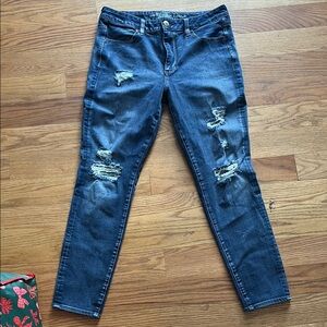 Distressed Blue Jeans